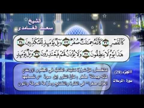 سورة المرسلات بصوت الشيخ سعد الغامدى مع المعانى
