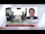 Normalistas retienen autobuses en el estado de Oaxaca