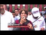 Delfina Gómez instala plantón en San Lázaro