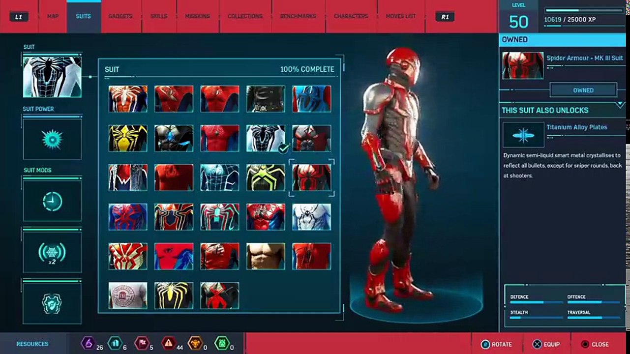MARVEL'S SPIDER-MAN PS4 - ALL SUITS