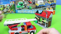 Fire Truck, Excavator, Police Cars, Train, Garbage Trucks & Ambulance Lego Construction Toy Vehicles