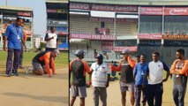 India vs West Indies 2 Odi : Dhoni Does Customary Pitch Inspection Ahead Visakhapatnam ODI| Oneindia