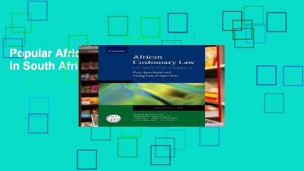 Popular African Customary Law in South Africa