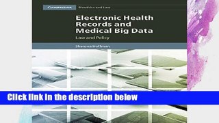 D.O.W.N.L.O.A.D [P.D.F] Electronic Health Records and Medical Big Data: Law and Policy (Cambridge
