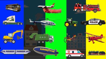 1. Vehicle For Kids Learning Names And Sounds 15 Vehicle Tractor, Helicopter...