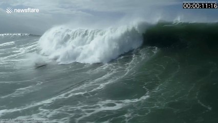 Astonishing footage of a Portuguese surfer wiping out