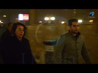 عزاء زوجة محمد صبحي |  شاهد وزيرة التضامن غادة والي تجري مسرعة للسيارة بصحبة الجاردات