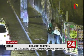 Huancayo: hombre agrede salvajemente a mujer en vía pública