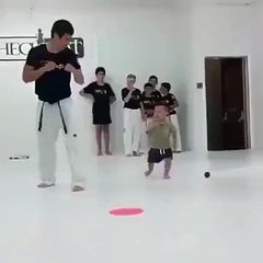 Adorable Baby Doing Martial Arts