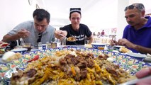 Uzbek Food Tour in Samarkand - GIANT PLATTER and 21 METER Kebab Grill in Uzbekistan!