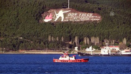 Rus askeri gemisi Çanakkale Boğazı'ndan geçti - ÇANAKKALE