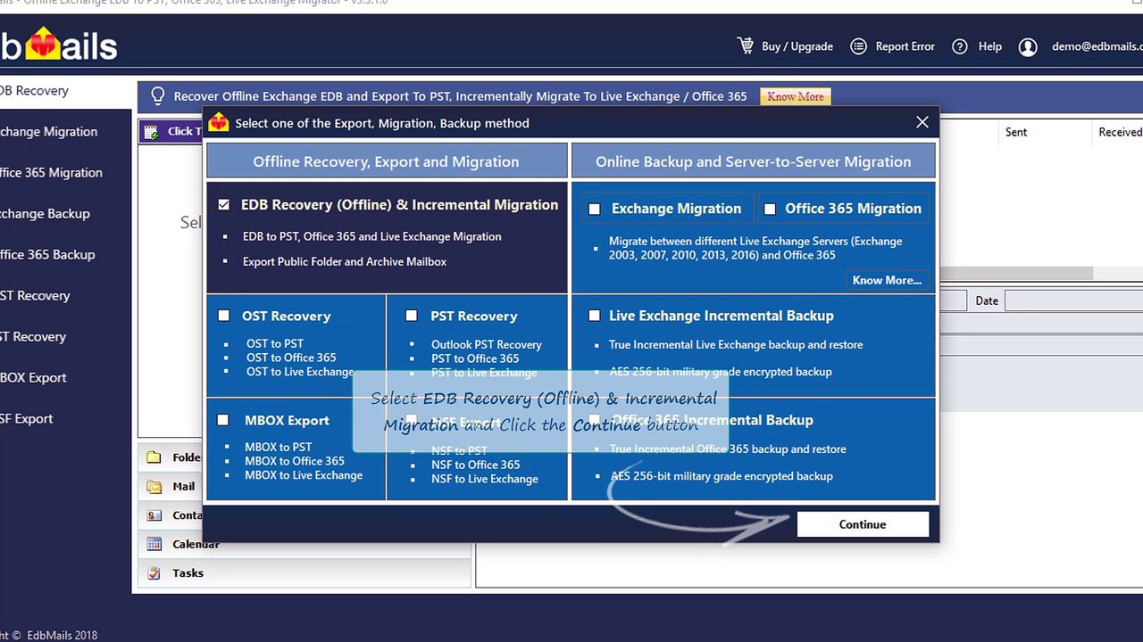 EdbMails EDB to PST Converter