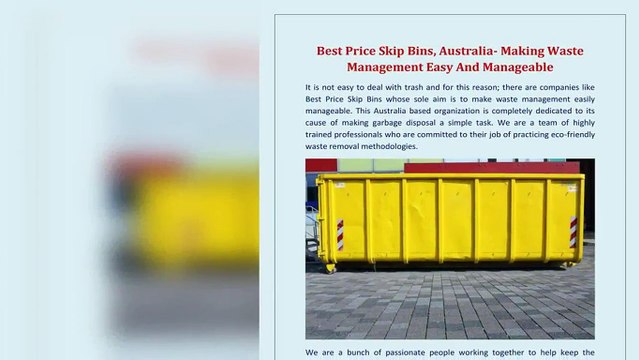 Best Price Skip Bins, Australia- Making Waste Management Easy And Manageable