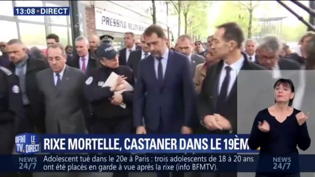 Christophe Castaner rencontre les forces de police dans le 19e arrondissement