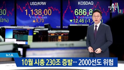 10월에만 시총 230조 원 증발…2000선도 위험