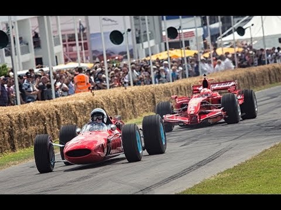 Kimi Raikkonen and John Surtees - Ferrari F1 champions at Festival of Speed together!