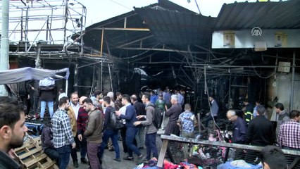 Erbil'deki yangında bitpazarı küle döndü - ERBİL