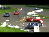 F1 star in Shelby Cobra smashes through barriers at Goodwood