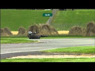 Ling takes a spill after crashing his Norton Manx 500
