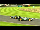 Nick Fennell spins Lotus-Climax 25 in the Glover Trophy race at Goodwood Revival