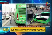 Miraflores: bus impacta contra el puente Villarán y deja 4 heridos