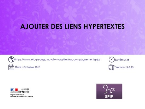 Ajouter des liens hypertextes dans un article de SPIP