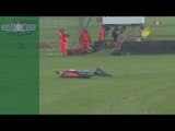 Motorcycle fall during wet Barry Sheene Trophy