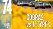 3 Jaguar E-Types v 2 AC Cobras track battle