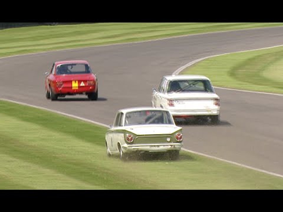 BTCC Superstar Gordon Shedden Gets Airborne in Lotus Cortina at Goodwood