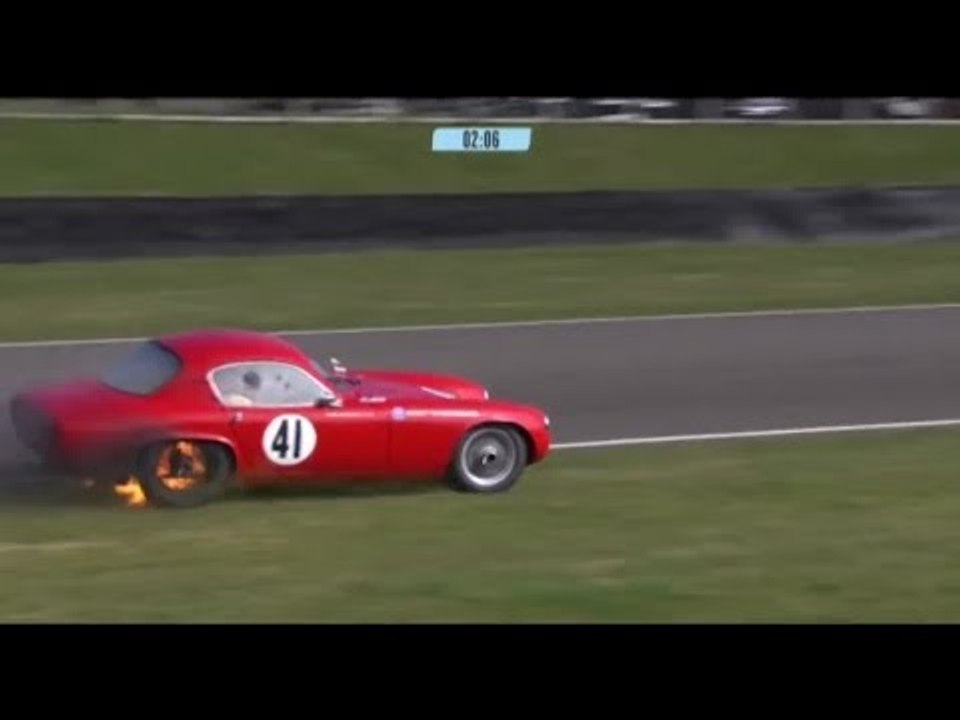 Spectacular Moment Lotus Catches Fire at Goodwood