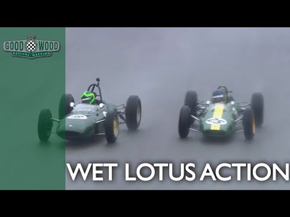 Awesome wet Lotus F1 overtake at Revival