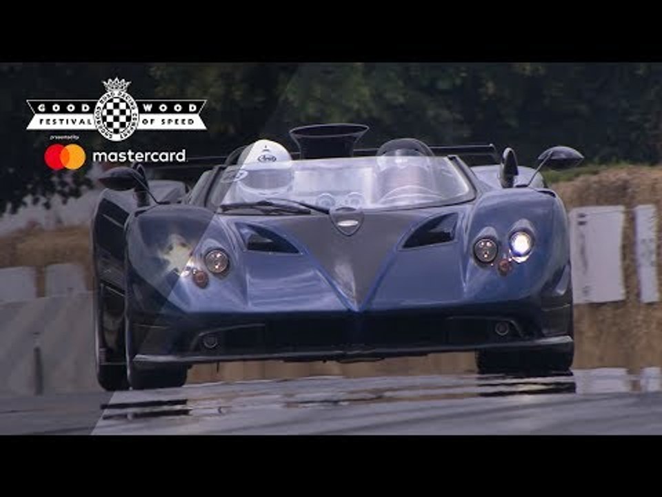 Horacio Pagani drives €15million Pagani Zonda Barchetta at FOS