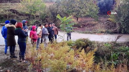 Park halindeki traktör su kanalına uçtu