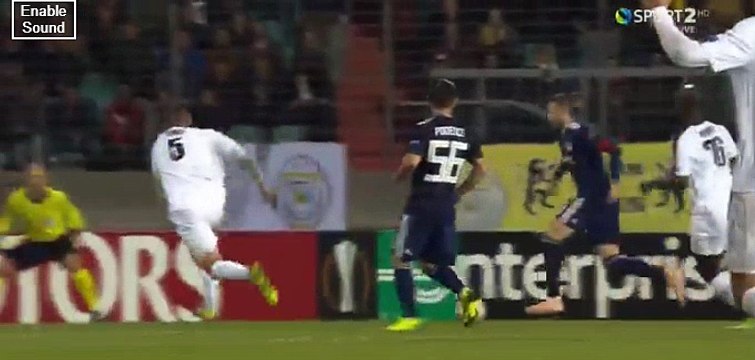 Konstantinos Fortounis Goal HD - Dudelange	0-2	Olympiakos Piraeus 25.10.2018