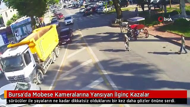 Bursa'da Mobese Kameralarına Yansıyan İlginç Kazalar