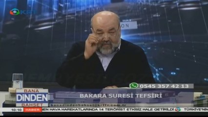 RECEP İHSAN ELİAÇIK İLE ''BANA DİNDEN BAHSET''-26 EKİM 2018-BAKARA SURESİ TÜRKÇE MEALİ-BÖLÜM 1