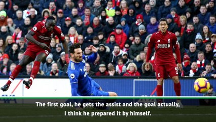 Download Video: Klopp hails injured Mane after brace against Cardiff