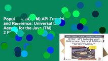 Popular JDBC (TM) API Tutorial and Reference: Universal Data Access for the Java (TM) 2 Platform: