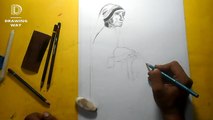 How to draw Mother Teresa for Birthday _ charcoal pencil drawing ( 286 )