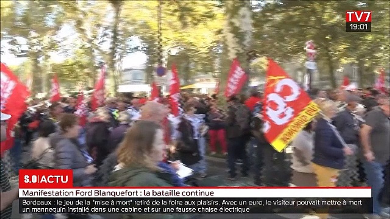 Manifestation à Bordeaux contre la fermeture de l'usine Ford
