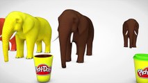 Learn Colors With Elephant Animals & Learn Fruit Names Play Doh Box Nursery Rhymes Song For Kids