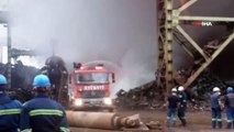 Demir çelik fabrikasında hurda yangını