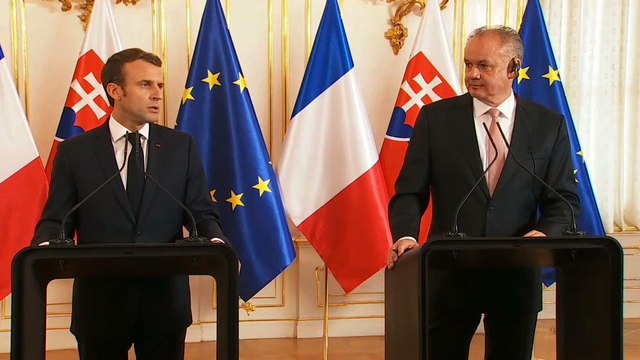 Déclaration conjointe d'Emmanuel Macron avec Andrej Kiska, Président de la République slovaque