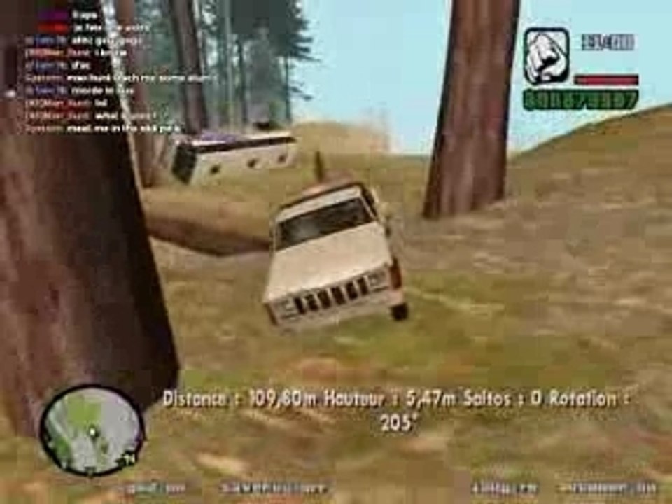 Saut avec 2 dépaneuses et un bus