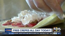 Free crepes all day at the Crepe Club