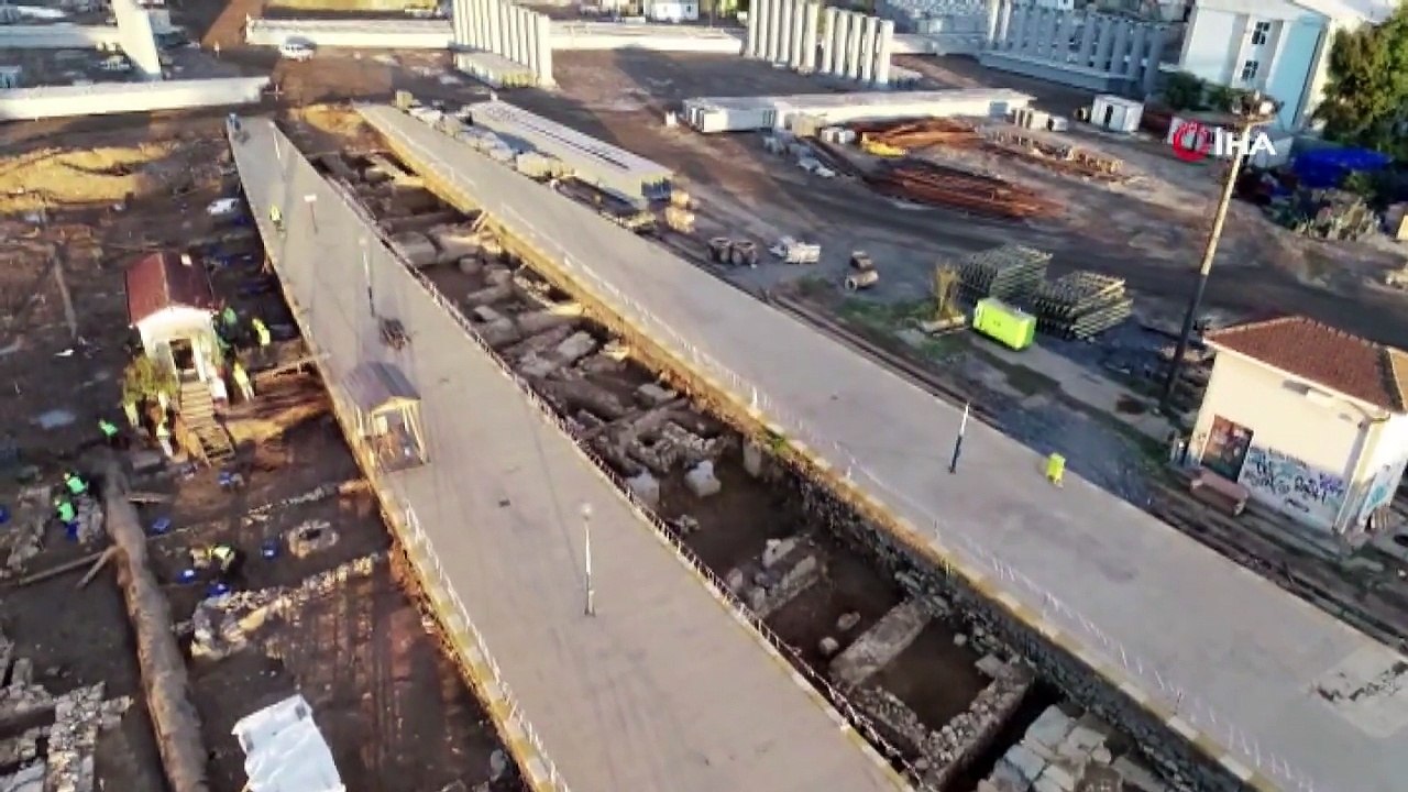 Haydarpaşa Garı Altında Ortaya Çıkarılan Antik Şehir Havadan Görüntülendi