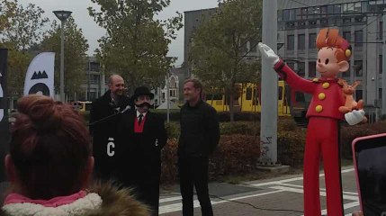 Inauguration de la nouvelle statue Spirou à Charleroi 26/10/2018