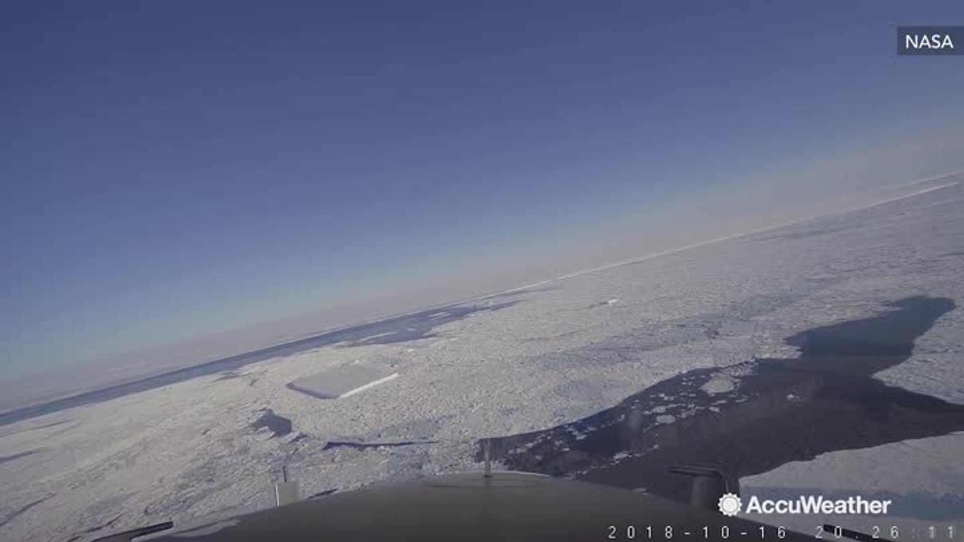 ⁣Unusual sight as NASA spots nearly perfect rectangular iceberg