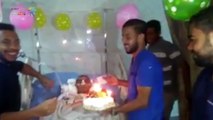 مستشفي أسوان تحتفل بعيد ميلاد مريض مصاب بشلل رباعى