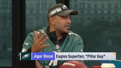 Eagles superfan Jigar Desai walks us through 'Pillar Guy' viral video